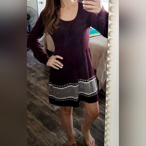 Cloud Chaser burgundy sweater dress